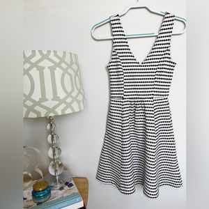 MAEVE by Anthropologie Black & White Dress with Peekaboo Back